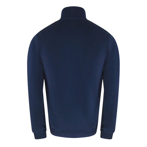 Aquascutum Activemallogo Full Zipock Neck Fleece Navy Sw004 11 Navy Blue Zip Sweater Male